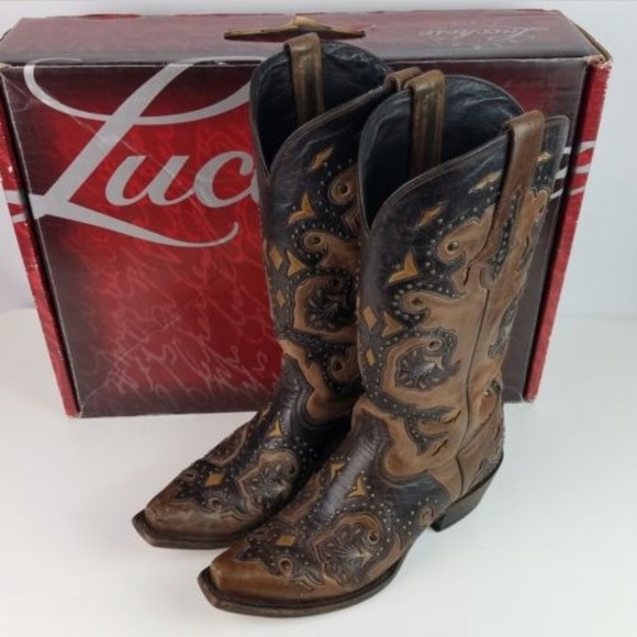 Lucchese Shoes - Lucchese 1885 Fiona Studded Western Cowboy Boots